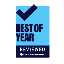 A badge award stating: USA Today's best reviewed of the Year.