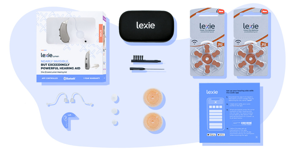 Variety of Lexie Hearing's essential hearing aid cleaning tools