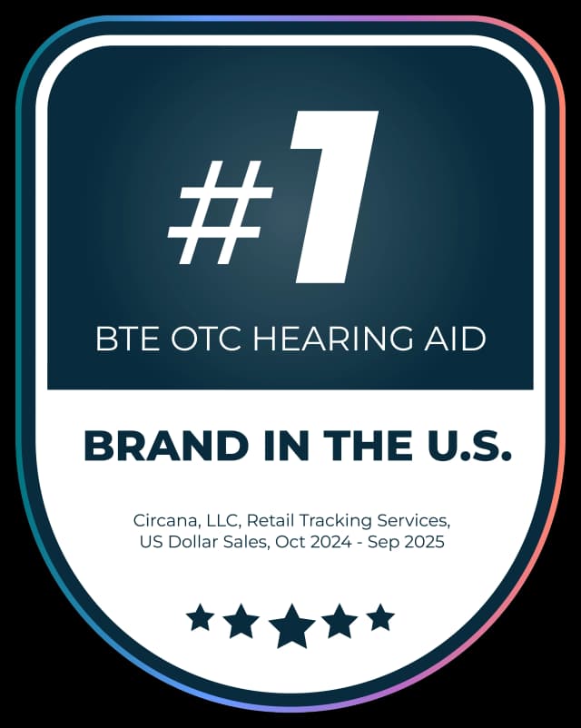 The number one hearing aid in the US badge.