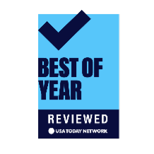 A badge award stating: USA Today's best reviewed of the Year.