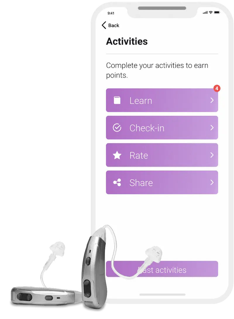 Smartphone with activities menu open